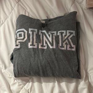 PINK hoodie size medium grey